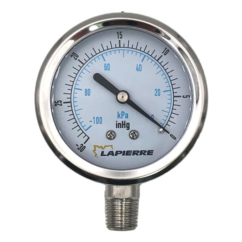 VACUUM GAUGE 4" IN LEAD FREE BRASS