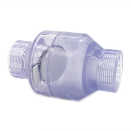 CLEAR PVC THREADED SWING CHECK VALVE